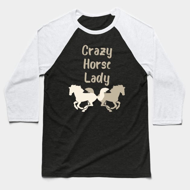 Crazy Horse Lady Baseball T-Shirt by evisionarts